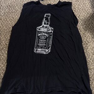Jack Daniels Black Tank Top with White Bottle Graphic